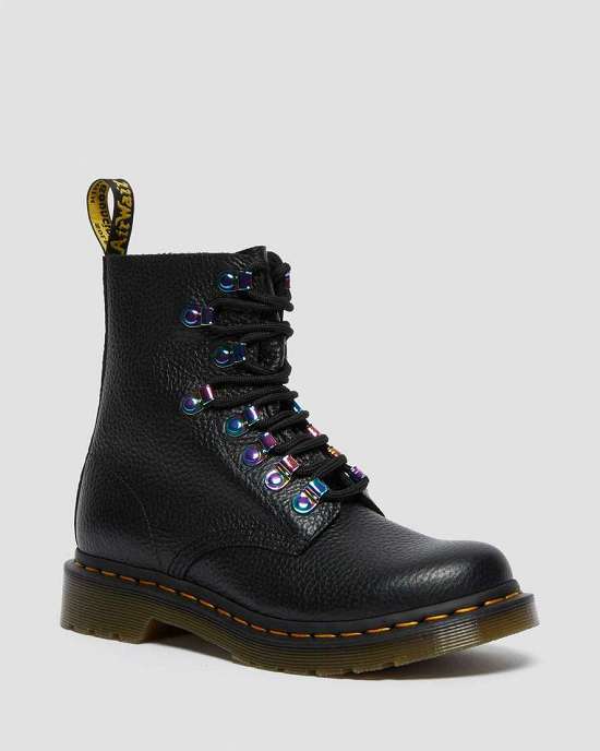 Botines Dr. Martens 1460 Pascal Iridescent Hardware Mujer Negros MX-91752